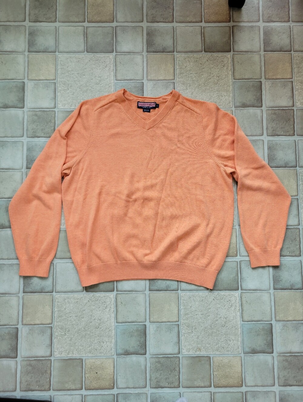 Vineyard Vines By Shep & Ian Men's Coral Pullover V-neck Sweater Size Large